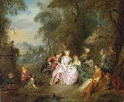 Jean-Baptiste Pater Repose in a Park oil painting reproduction